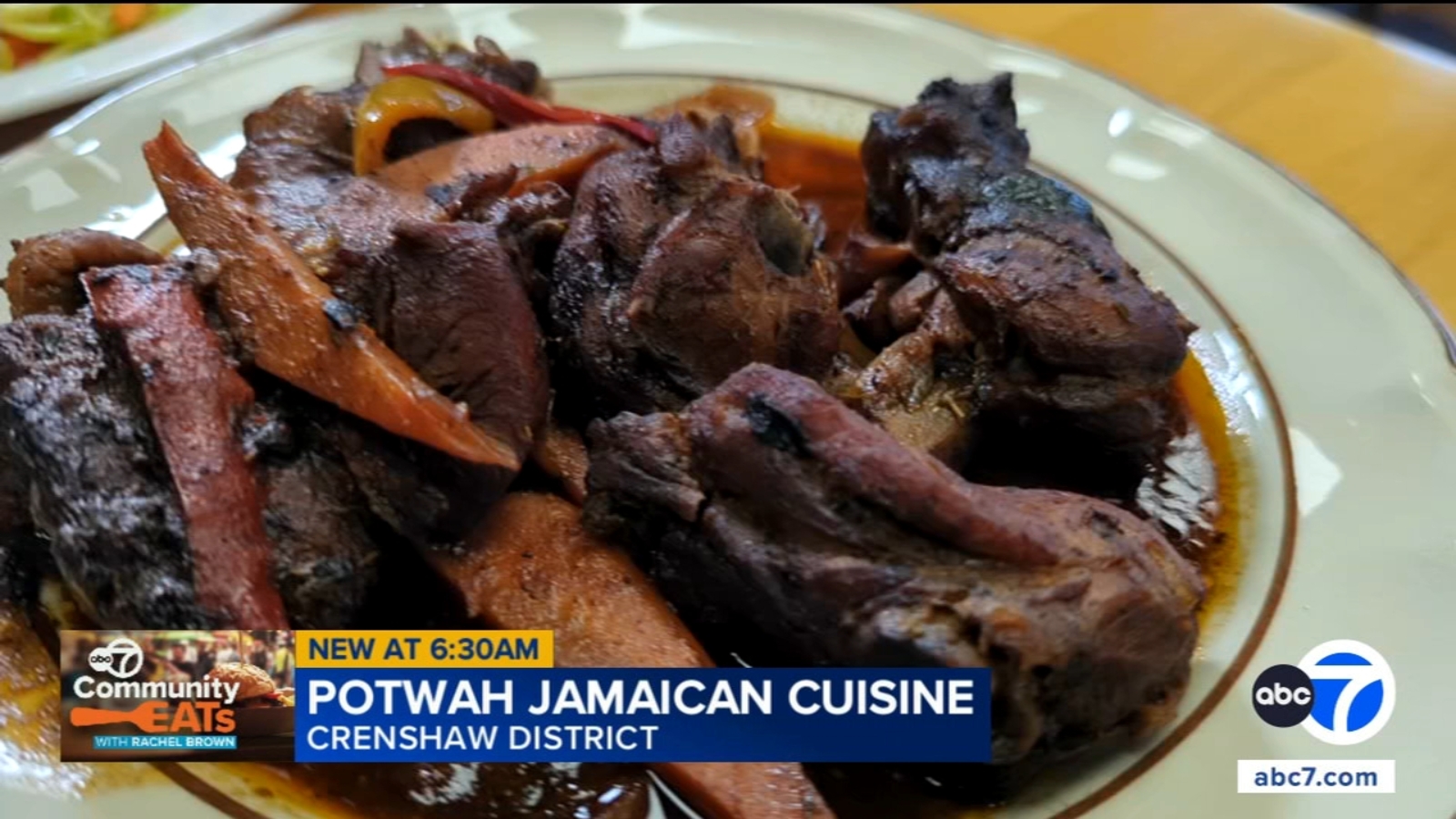L.A.'s Crenshaw District indulges in family-owned Potwah Jamaican cuisine during Black History Month - ABC7 Community Eats