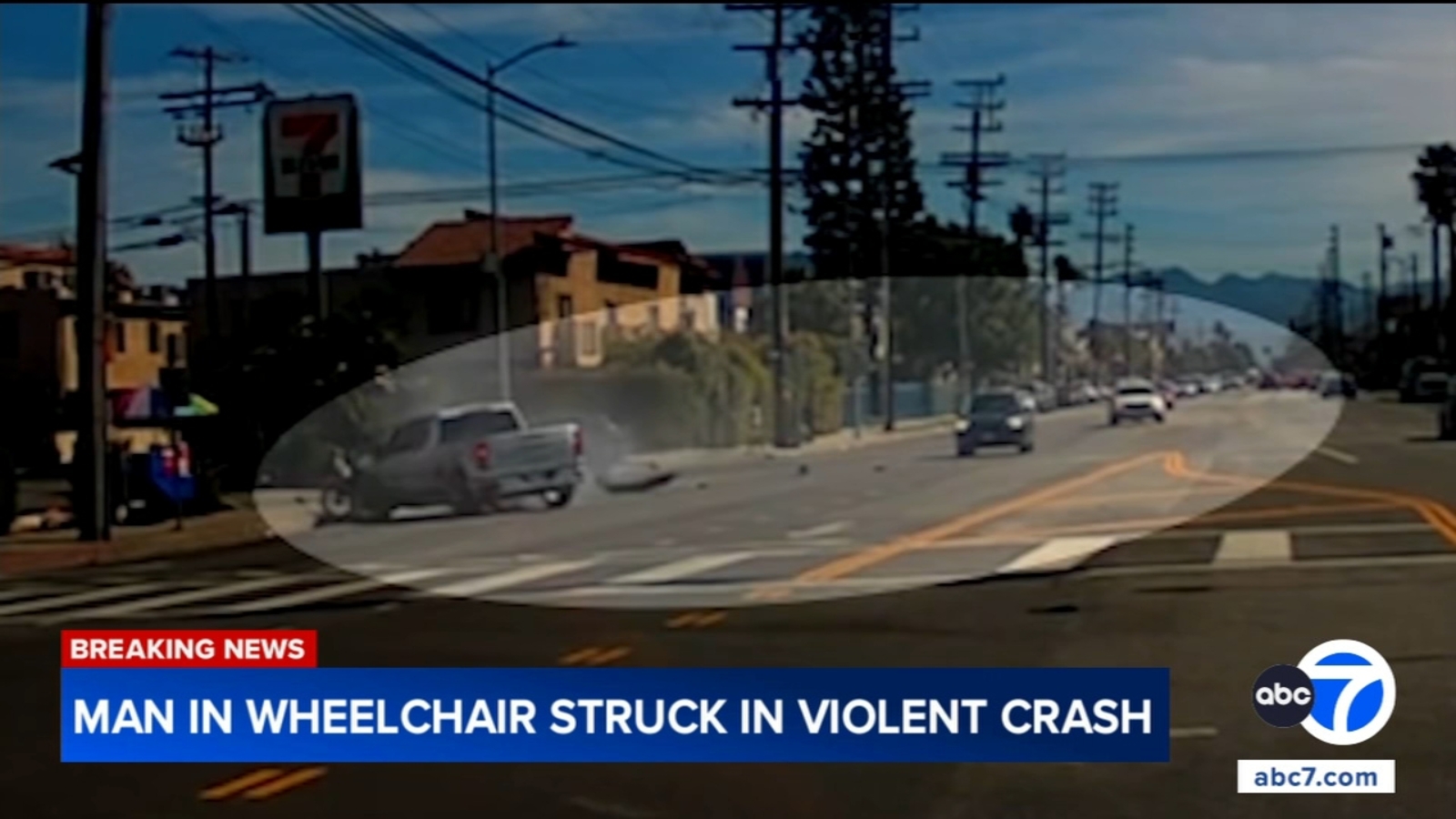 Man in wheelchair struck in violent Los Angeles crash caught on video