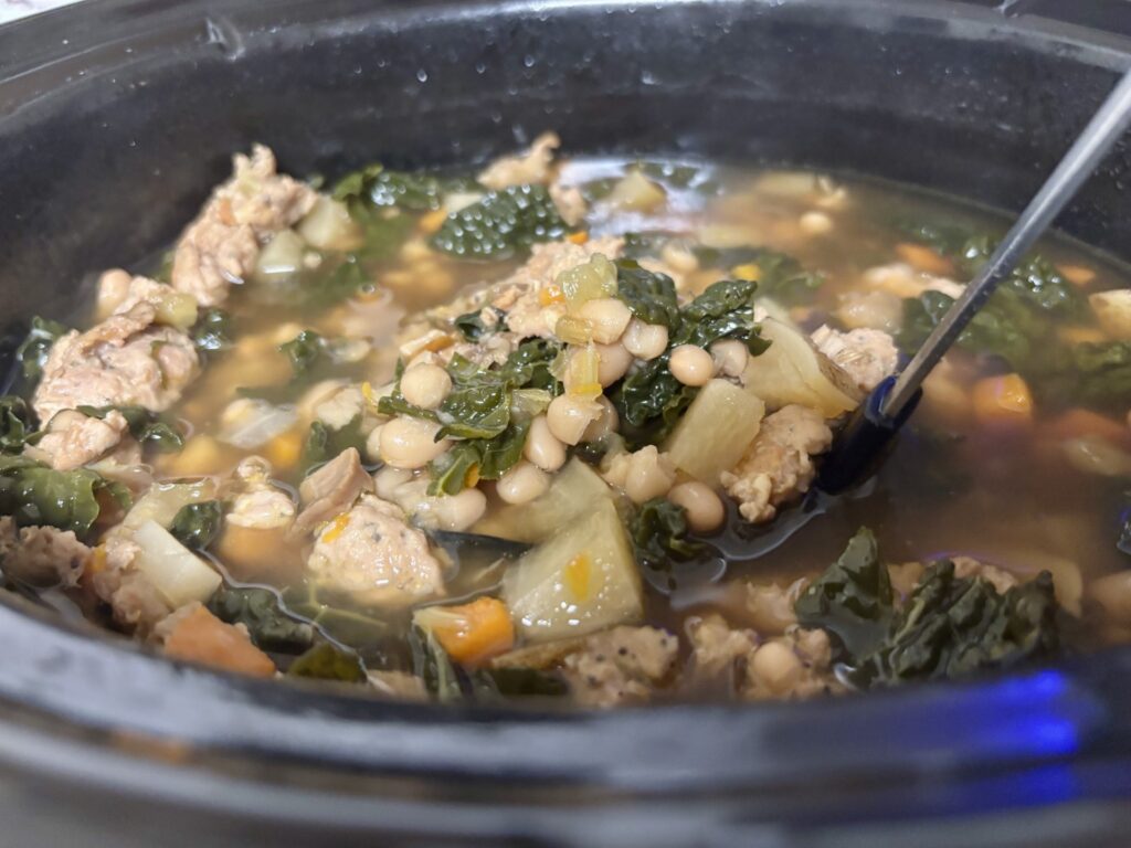 white bean, sausage and kale soup
