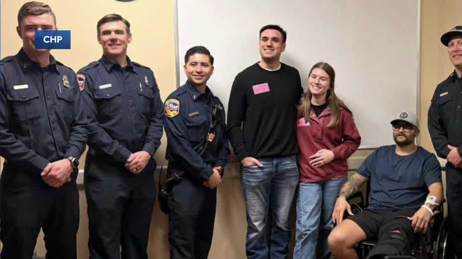 California Highway Patrol officer honored for saving firefighter's life after Placer County crash