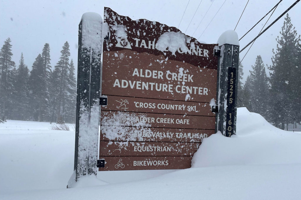 Rescue teams deploy to the site of an avalanche in a backcountry slope of California's Sierra Nevada mountains