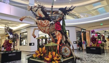 A stunning floral exhibit for the Year of the Horse Lunar New Year is on exhibit at Westfield Valley Fair through Feb. 17.