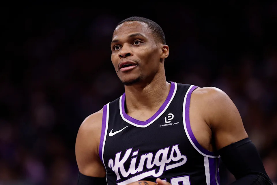 Sacramento Kings guard Russell Westbrook.© Kelley L Cox-Imagn Images