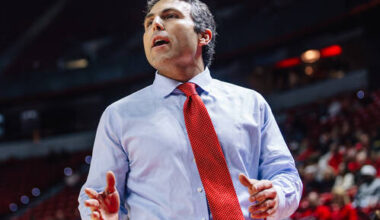 UNLV head coach Josh Pastner coaches his team during an NCAA basketball game between UNLV and F ...