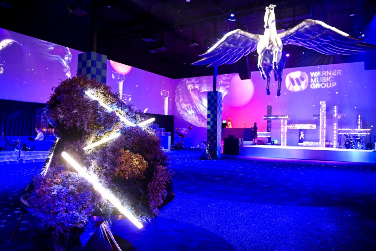 An interior view at the Warner Music Group Pre-Grammy awards party on January 29, 2026