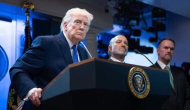 WASHINGTON, DC - FEBRUARY 20: U.S. President Donald Trump answers questions during a press briefing held at the White House February 20, 2026 in Washington, DC. The U.S. Supreme Court today ruled against Trump's use of emergency powers to implement international trade tariffs, a central portion of the administration's core economic policy.(Photo by Aaron Schwartz/Getty Images)