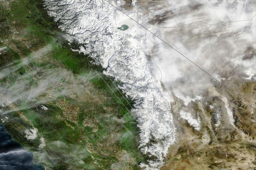 Dramatic satellite photos show California's mountains blanketed with snow after intense storms
