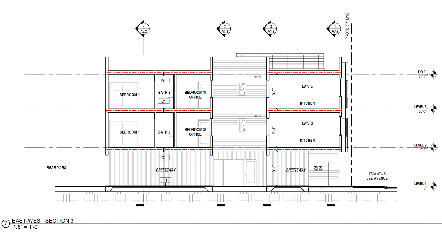 263 Lee Avenue vertical cross-section, illustration by OpenScope Studio