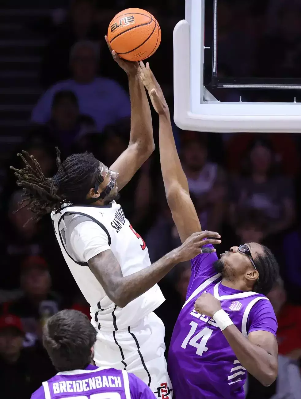San Diego, CA  Feb.17,  2026:  Then Lopes top San Diego State 73-63 at Viejas Arena in San Diego, CA.   David Kadlubowski/GCU  