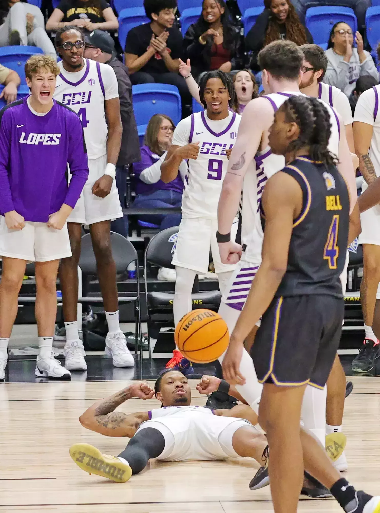 San Jose, CA  Feb.14,  2026:  Then Lopes top San Jose State 79-94 at Provident Credit Union Event Center in San Jose, CA.   David Kadlubowski/GCU  