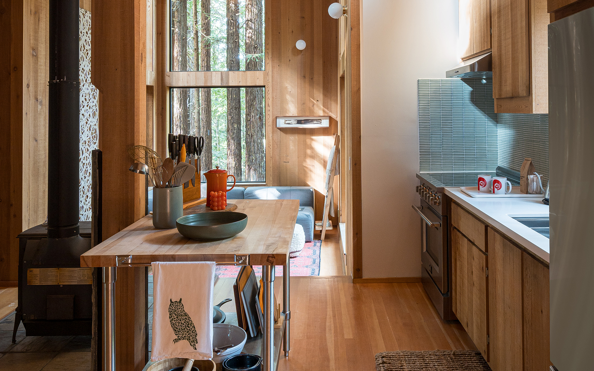 Inside Cedar + Skye cabin