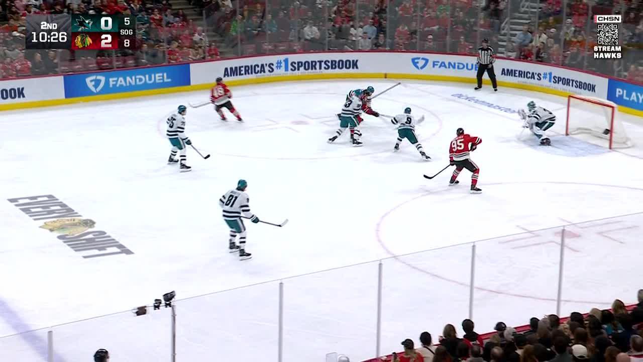 Ryan Donato scores twice as the Blackhawks beat the Sharks 6-3