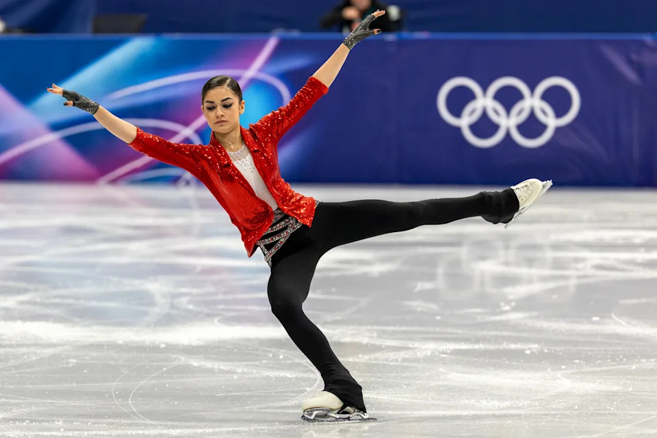 MILAN, ITALY - February 17: Adeliia Petrosian, an Individual Neutral Athlete, performs her routine during the Figure Skating, Women's Singles Skating, Short Program at the Milano Ice Skating Arena at the Milano Cortina Winter Olympic Games 2026 on February 17th, 2026 in Milan, Italy. (Photo by Tim Clayton/Getty Images)