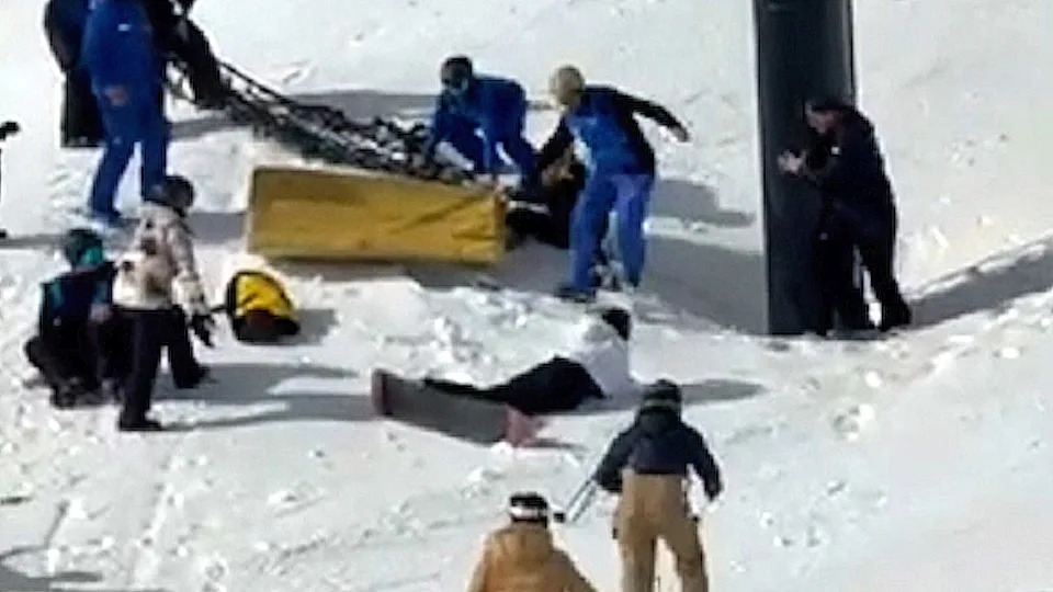 Ski patrol rushes to help after girl falls from chairlift