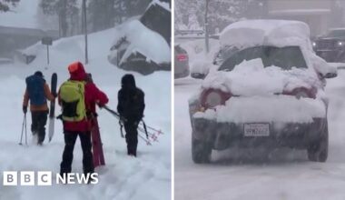 California hit by heavy snow as avalanche leaves skiers missing