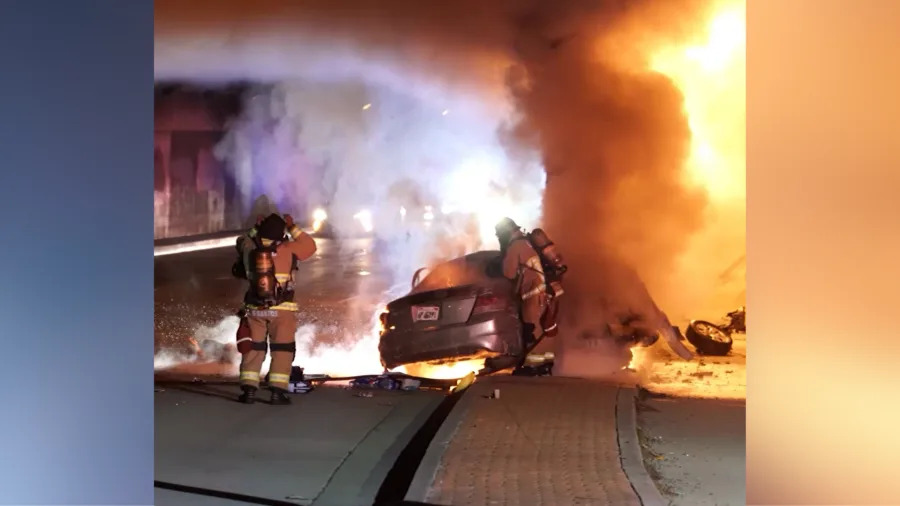 A fiery crash near the Long Beach Airport claimed four lives.