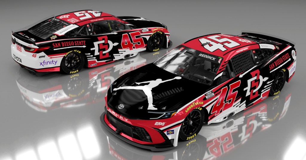 NASCAR promotion brings race cars to Viejas Arena concourse, free rally towels to fans