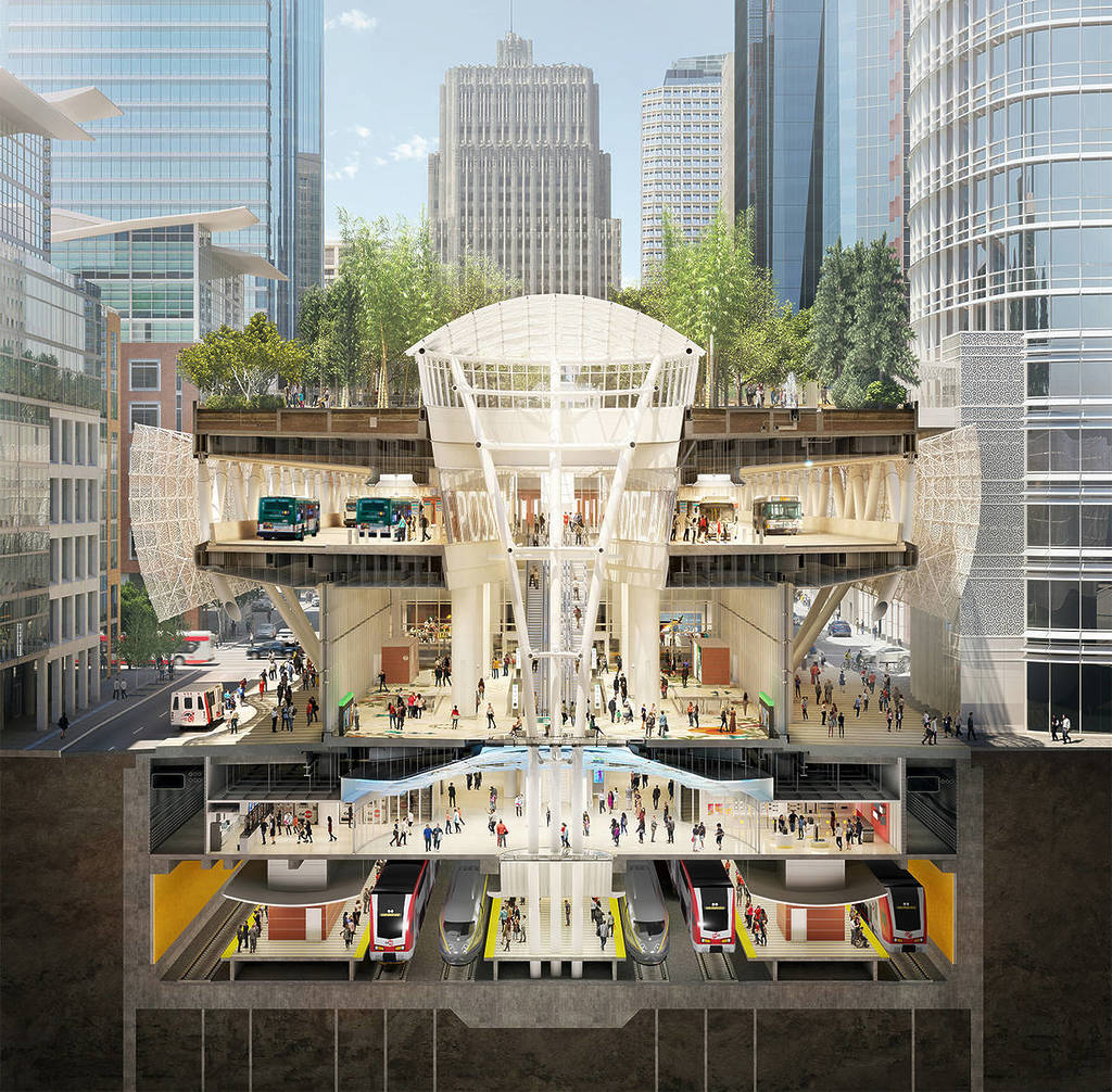 Salesforce Transit Center cross section