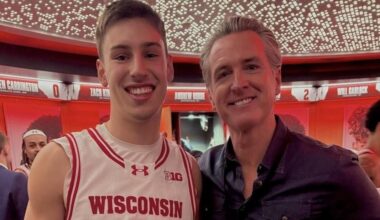 California Gov. Newsom attends Badgers basketball game | News