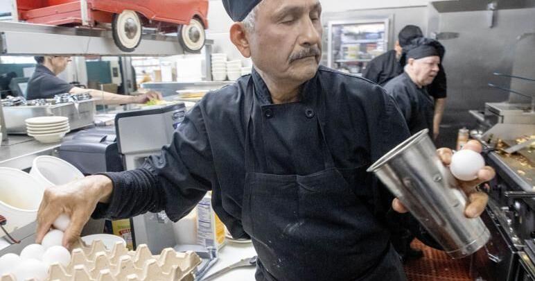 He is the Egg Man at 24th Street Cafe, and he has no plans for stoppin' | business