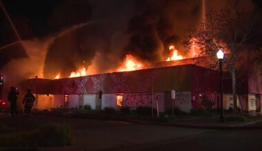 Former Sacramento Bank of America building on Del Paso Boulevard catches fire