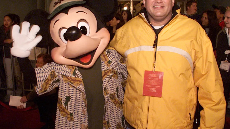Drew Carey arrives at Disney's California Adventure for a private pre-opening party