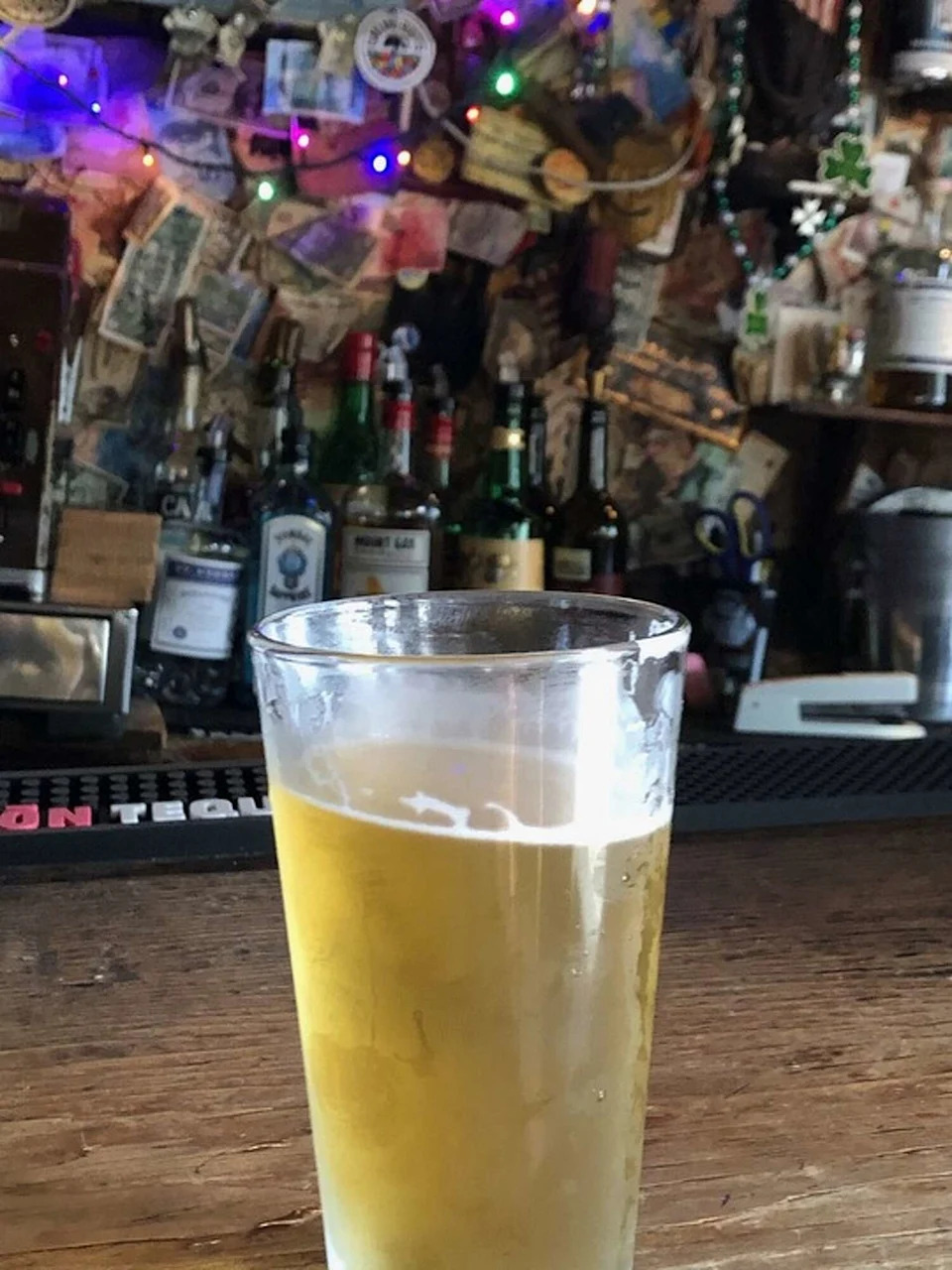 The bar slants at Heinold's First and Last Chance Saloon, so the beer appears crooked. (Carl Nolte/S.F. Chronicle)