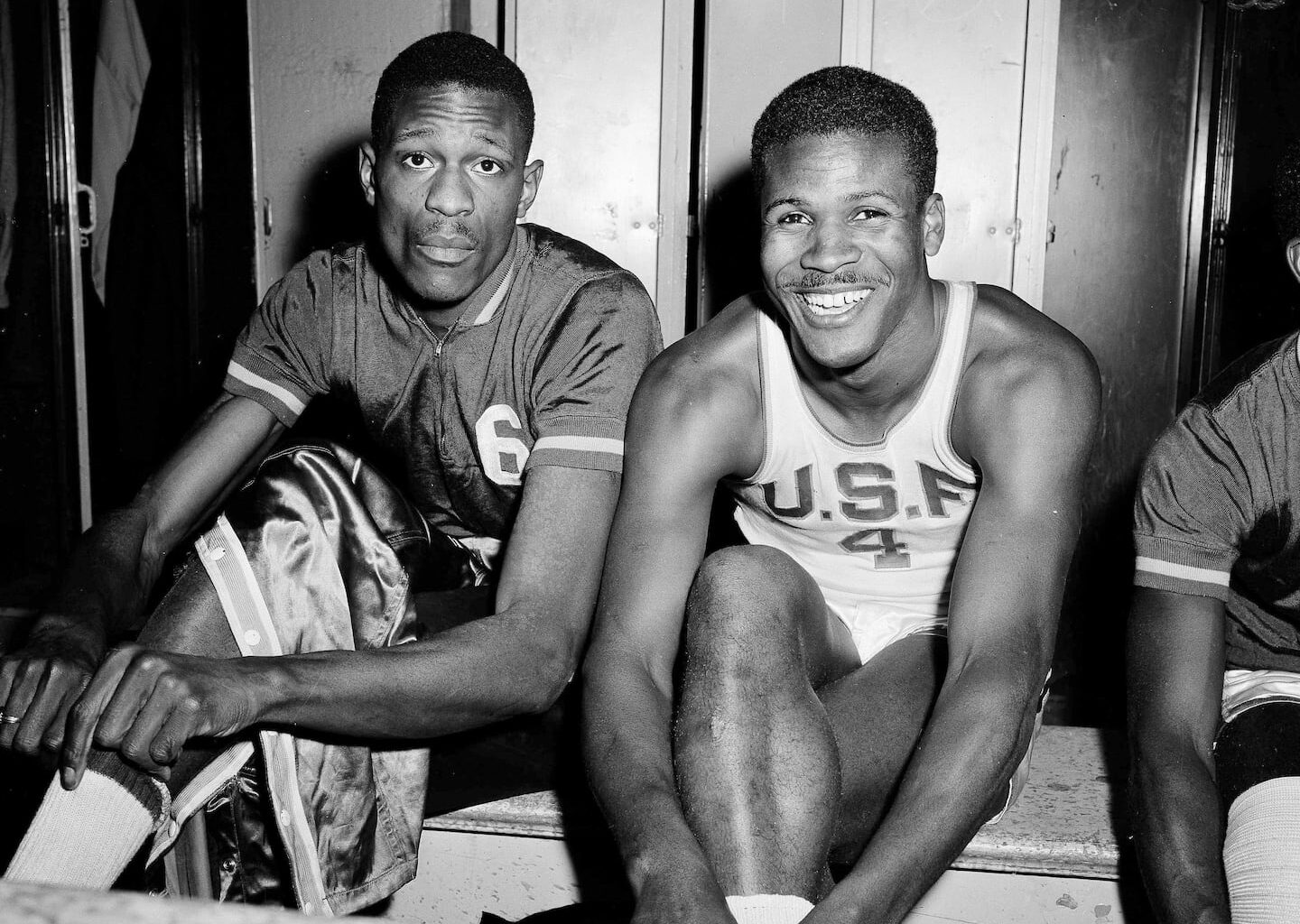 Bill Russell (left) and K.C. Jones, future teammates with the Celtics, starred together at the University of San Francisco.