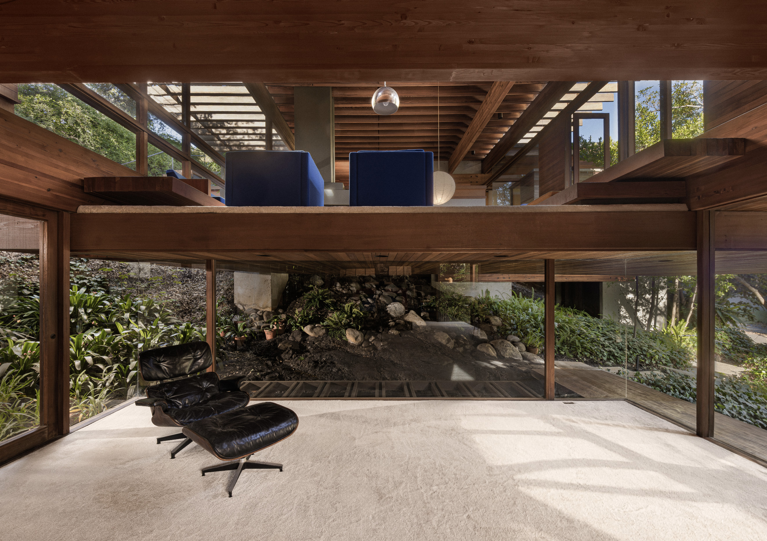 The glass-walled studio on the ground floor