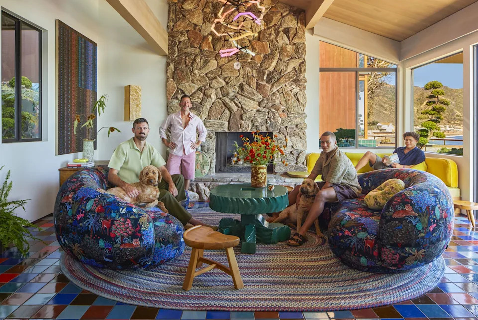 Architect Chet Callahan (seated at left) with his family at their beach getaway.