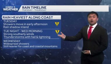 Rain and thunderstorms forecast for Central California