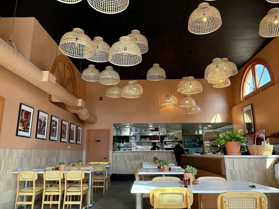 The dining room at Cenaduria Elvira's new restaurant in Oakland. (Elena Kadvany/S.F. Chronicle)