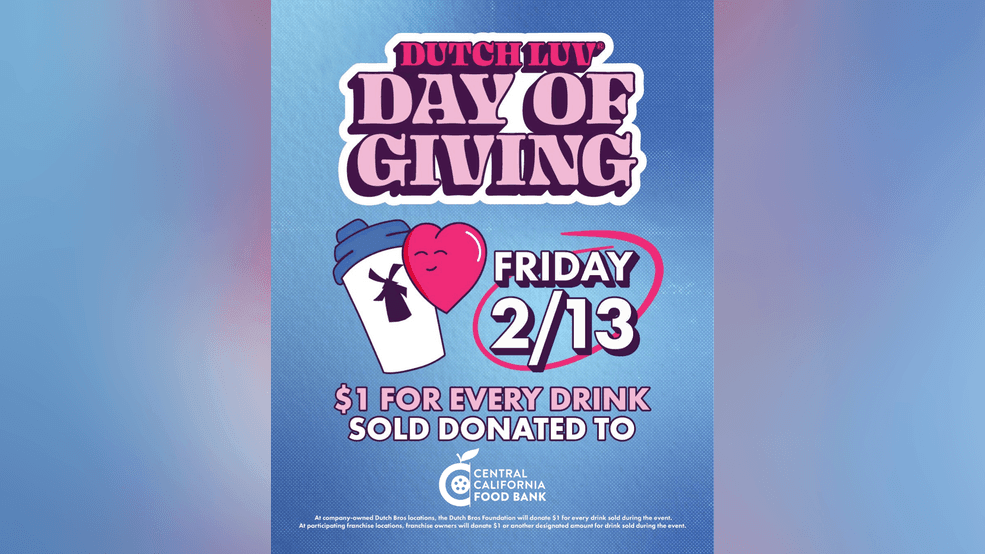 Dutch Bros to donate $1 per drink to Central California Food Bank on Friday (Photo: Dutch Bros)