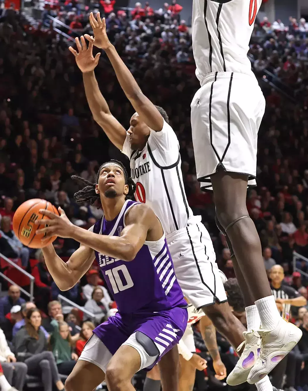 San Diego, CA  Feb.17,  2026:  Then Lopes top San Diego State 73-63 at Viejas Arena in San Diego, CA.   David Kadlubowski/GCU  