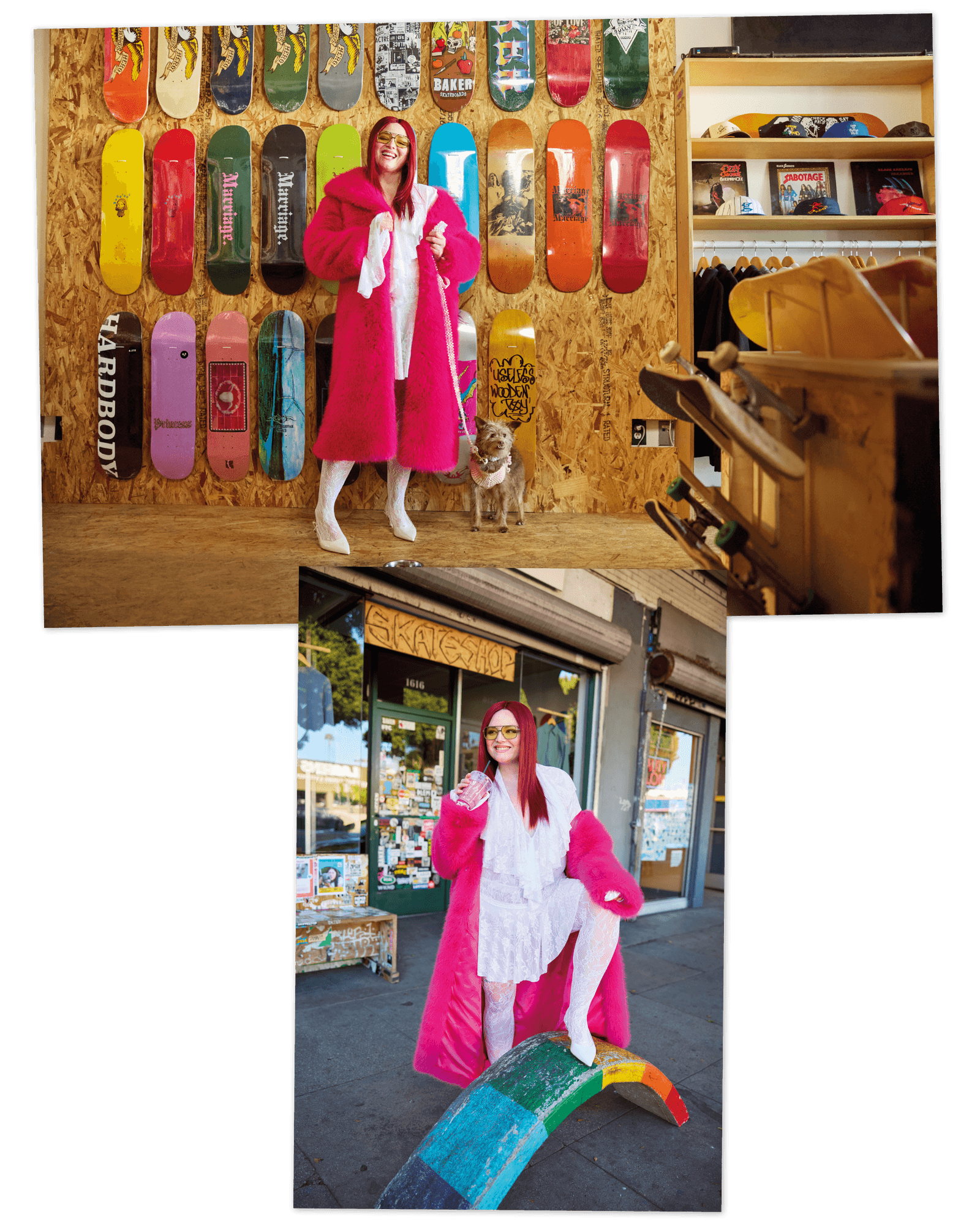 Image may contain Adult Person Clothing Coat Art Collage Face Head Photography Portrait Dress and Accessories