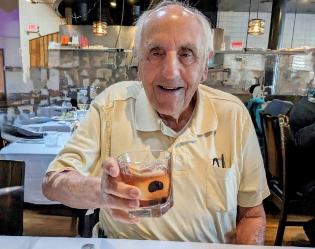 Crediting hard work and a nightly Manhattan cocktail, Alameda's Bud Soares recently celebrated his 100th birthday. (photo courtesy of Ruben Ramirez)