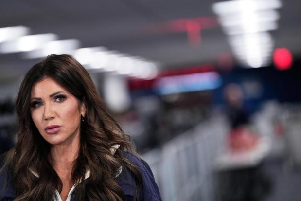 Homeland Security Secretary Kristi Noem speaks during a news conference at Federal Emergency Management Agency headquarters, Saturday, Jan. 24, 2026, in Washington. (AP Photo/Julia Demaree Nikhinson)