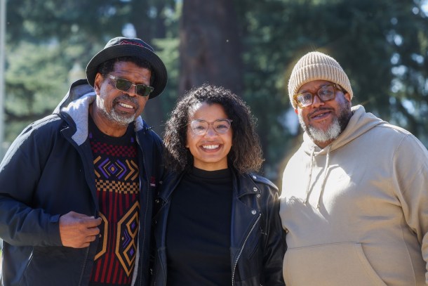 From left, Derrell Roberts, Dominique Donnette and Michael Benjamin II were notable attendees at the Feb. 7 Unity Day. Douglas Carter, OBSERVER