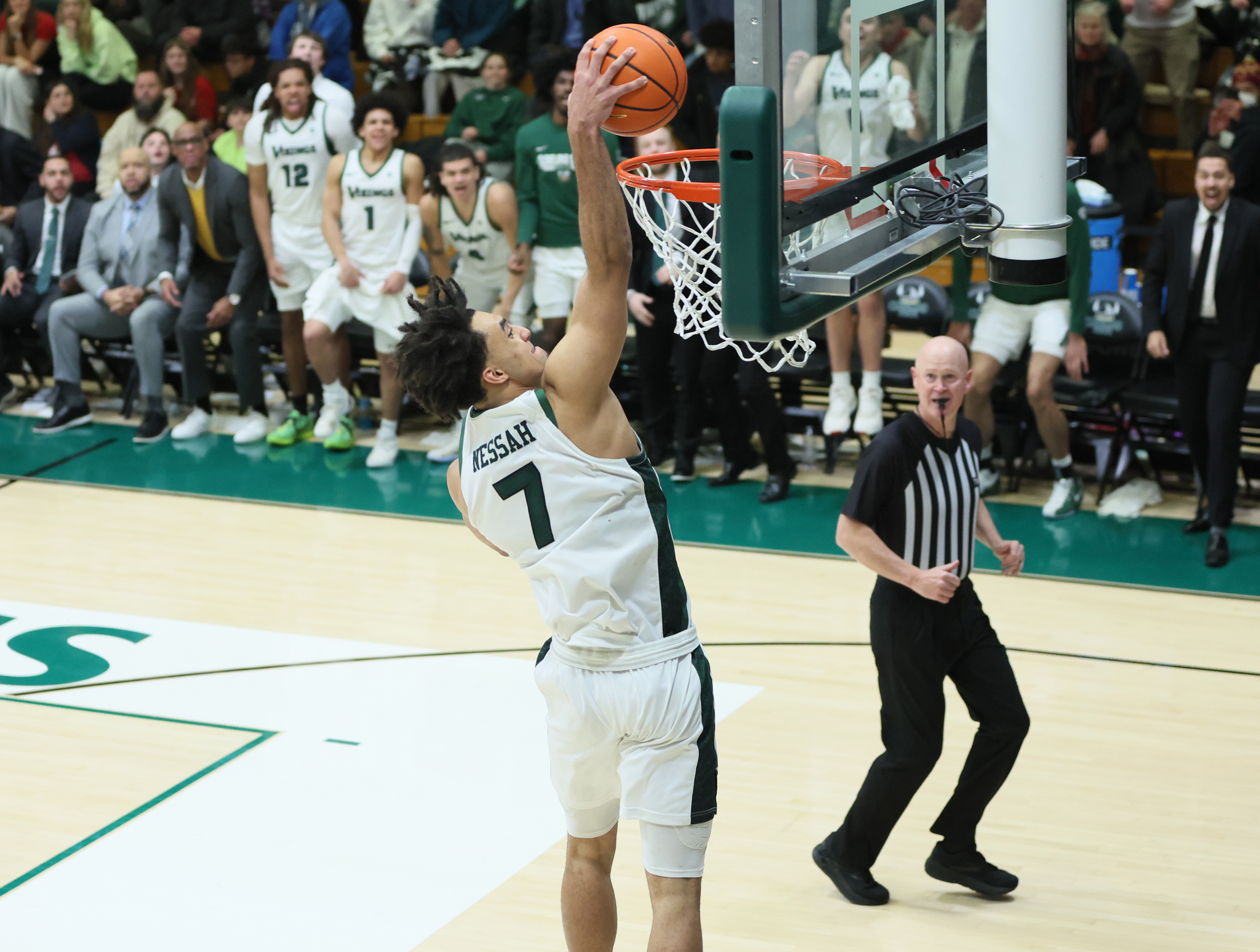 Cleveland State Vikings forward Dayan Nessah dunks the basketball for a score on a fast break in the second half.  