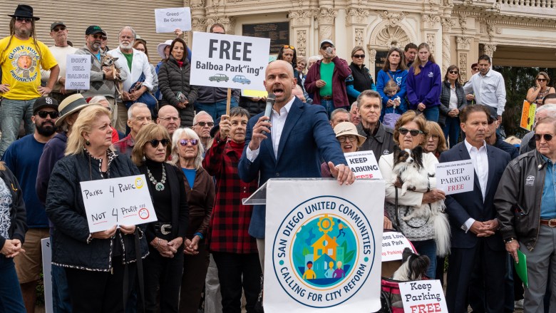 Bailey Balboa Park parking fees rally City Council