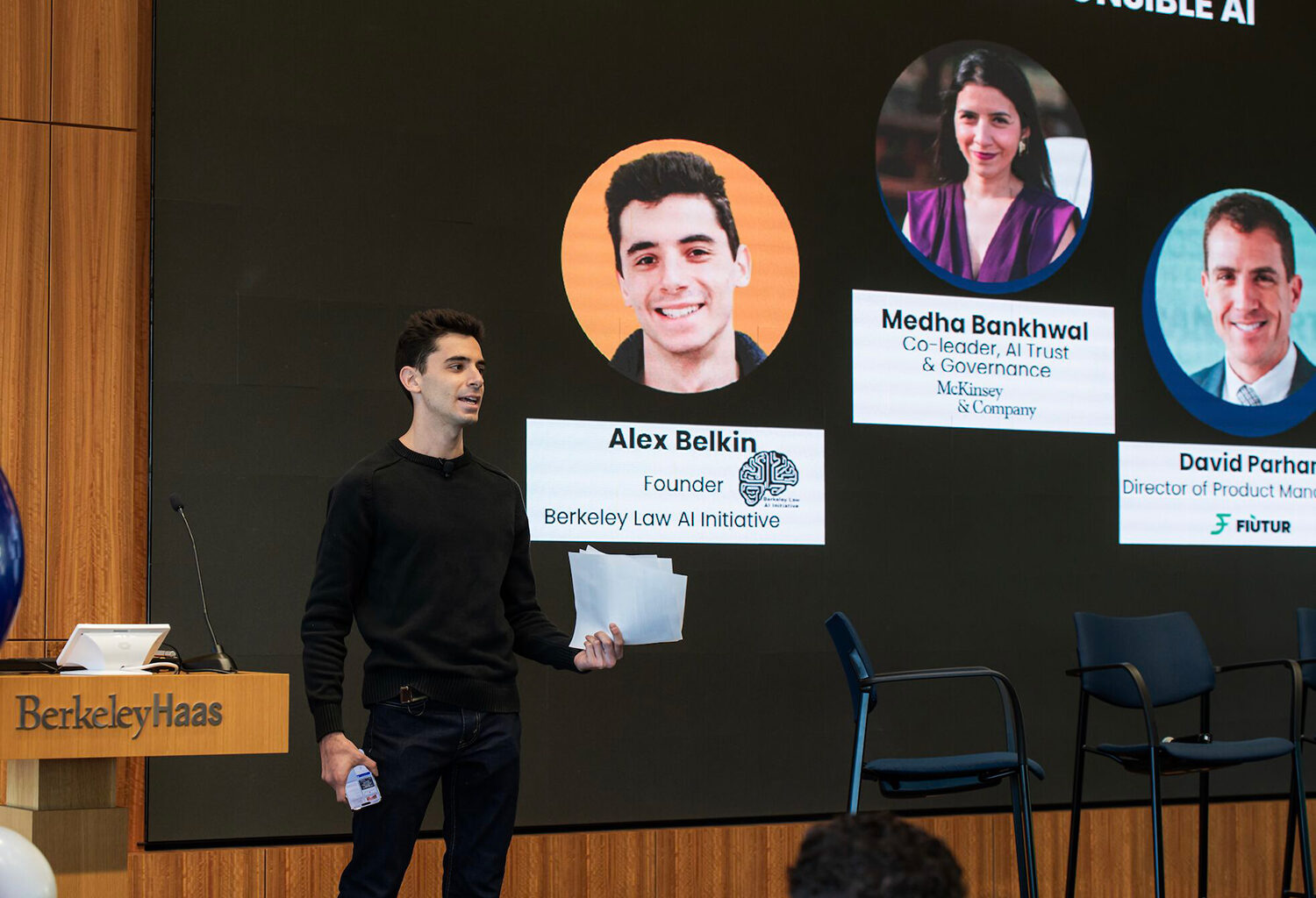 Alex Belkin speaking at event