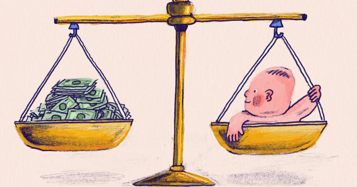 Three babies in diapers are crawling, each surrounded by colorful toys including a pacifier, rattle, Rubik’s cube, and blocks.