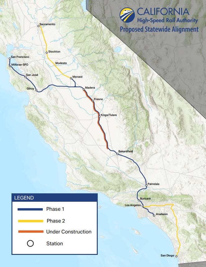 California high speed rail map.