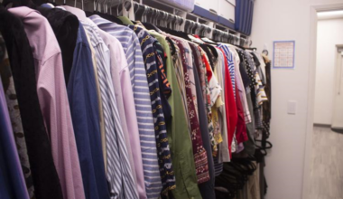 A closet full of different types of business attire