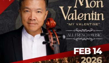 Coronado Philharmonia Orchestra celebrates Valentine’s Day with renowned cellist Paul Tseng in “Mon Valentin”