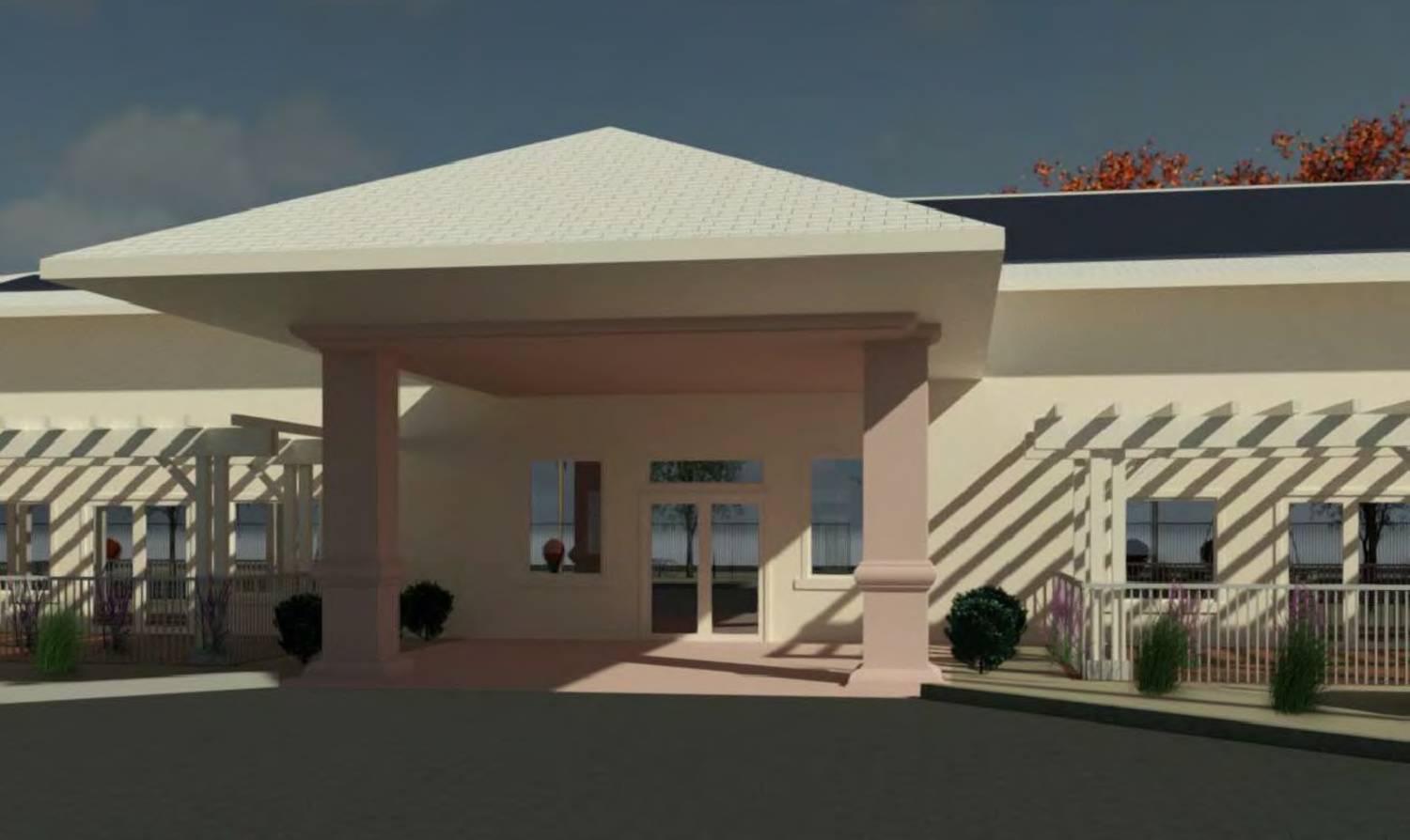Catalonia Palms Assisted Living Facility entrance, illustration by D & Z Structural Engineering