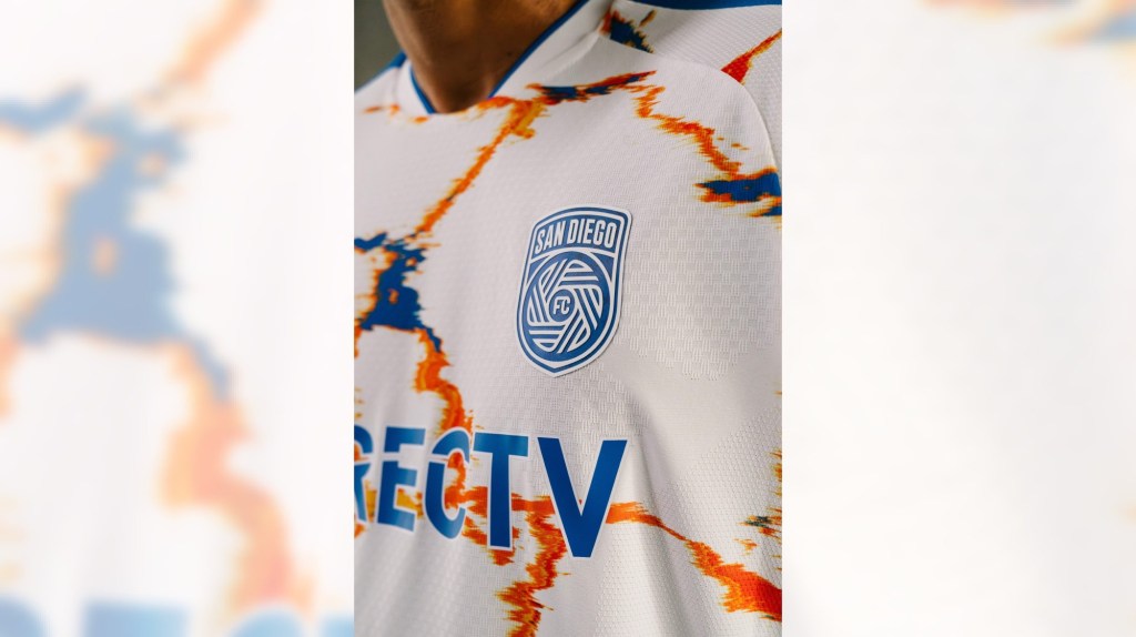San Diego FC's new uniform includes splashes of royal blue, orange