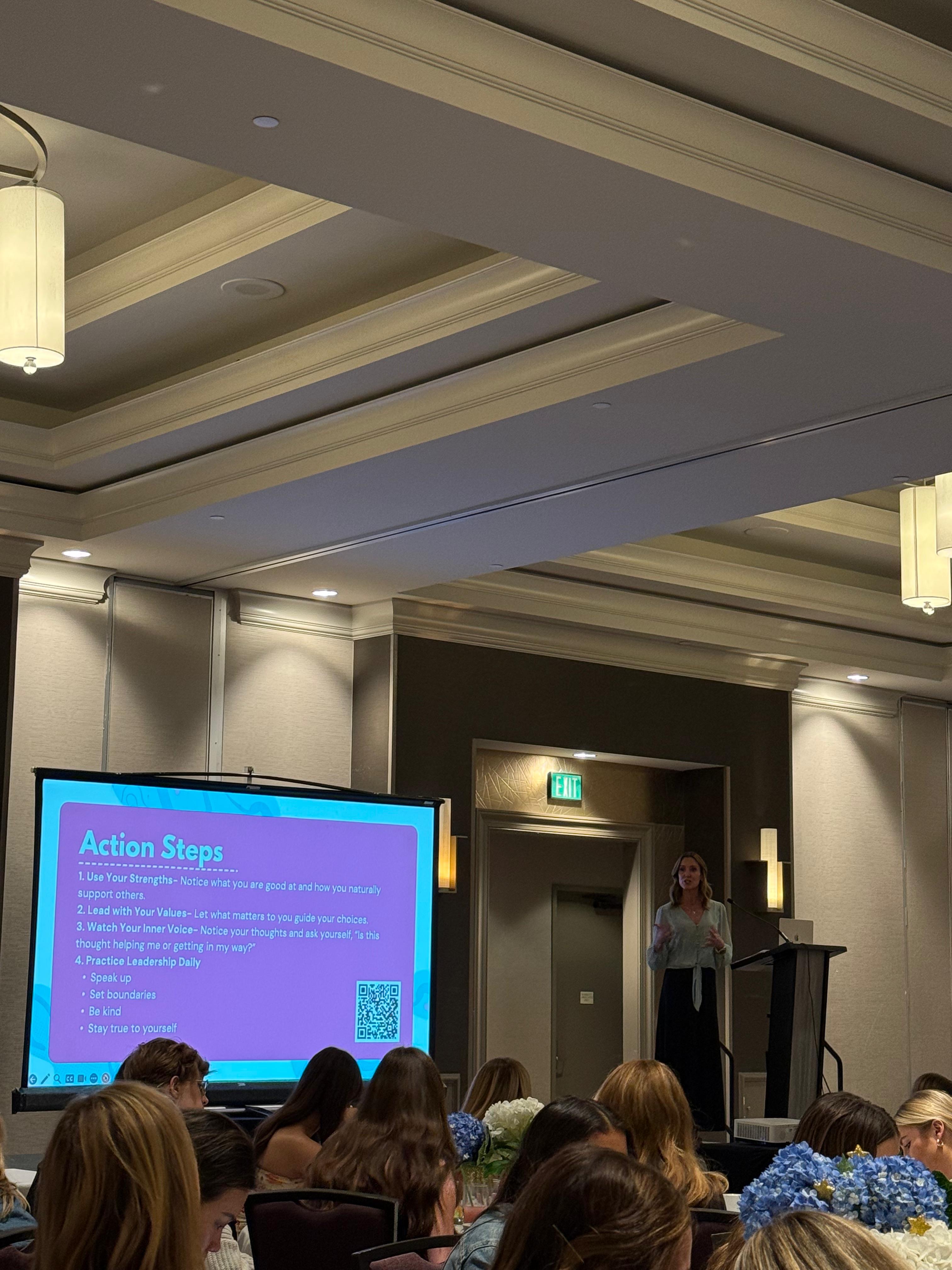 A speaker at San Dieguito Chapter of the National Charity...