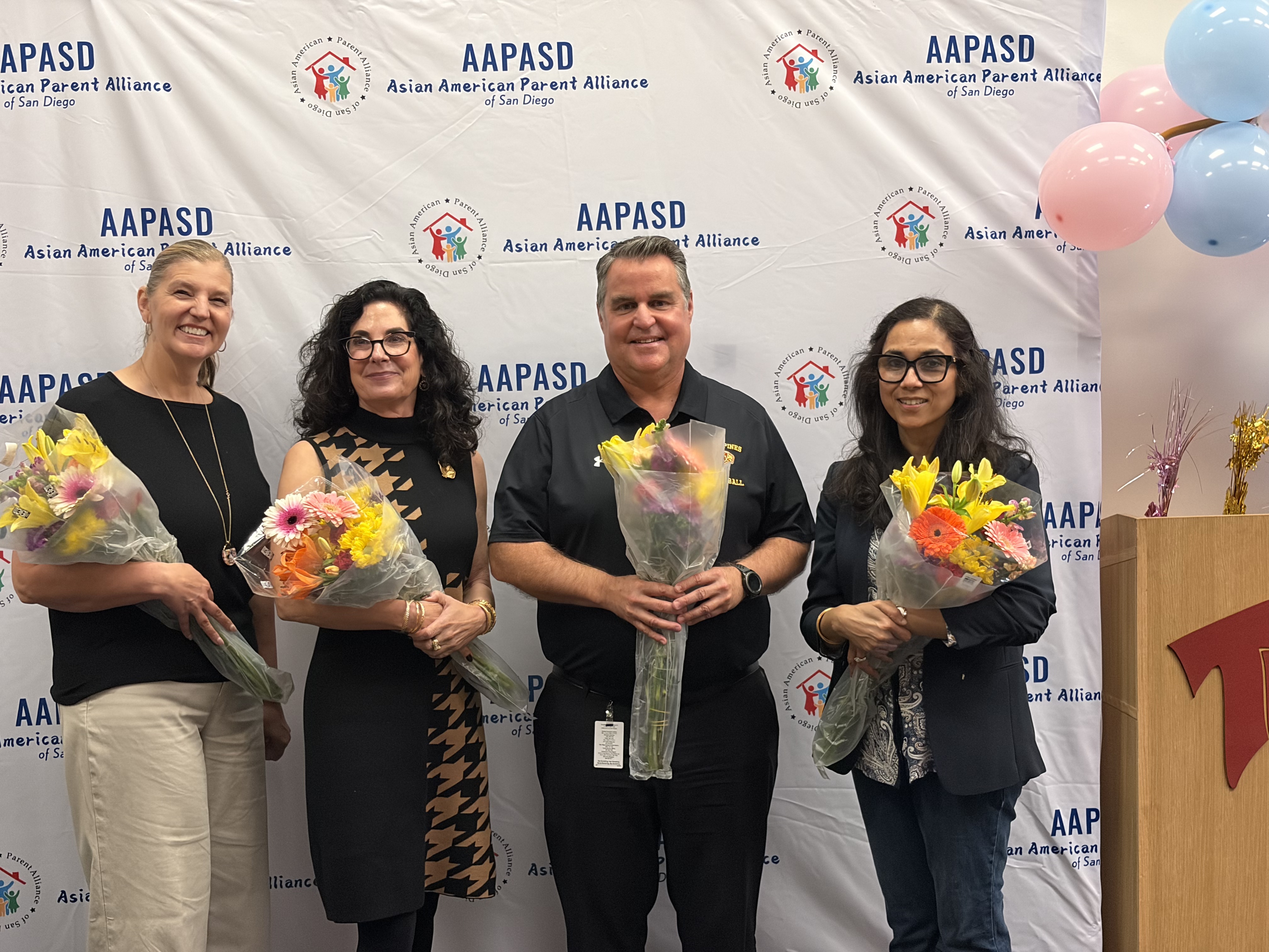 TPHS awardees with Principal Rob Coppo (L-R): Angela Willden, Kristina...