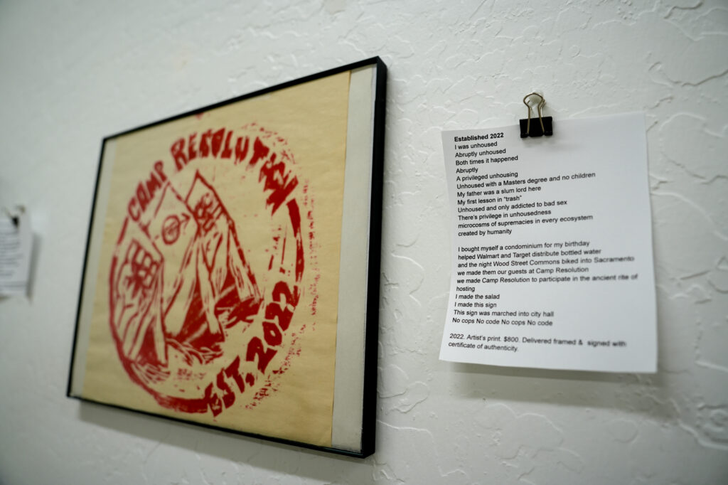 Liz Awesome's "Solidarity as an Art Supply" exhibition at Flower Fist Art Market on 1819 E St. in Sacramento. Photo by Denis Akbari.